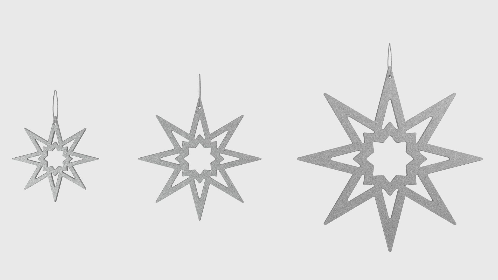 Christmas Tree Decoration Stars Collection 3D model_15