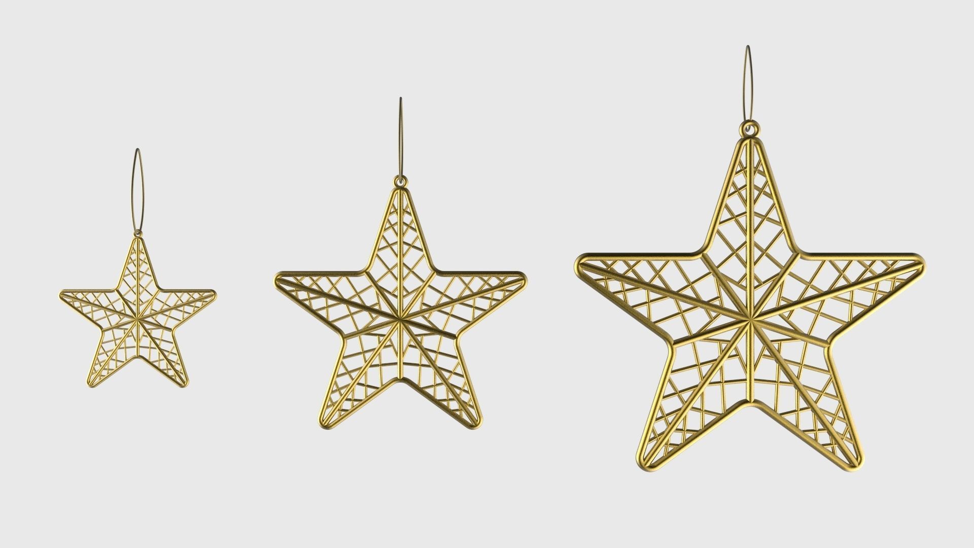 Christmas Tree Decoration Stars Collection 3D model_12