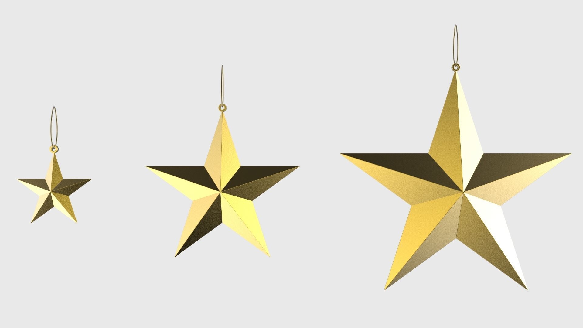Christmas Tree Decoration Stars Collection 3D model_2