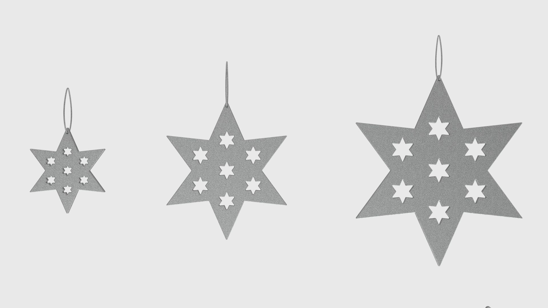 Christmas Tree Decoration Stars Collection 3D model_17