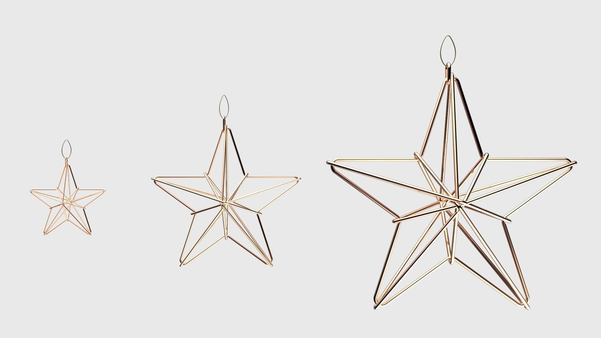 Christmas Tree Decoration Stars Collection 3D model_21