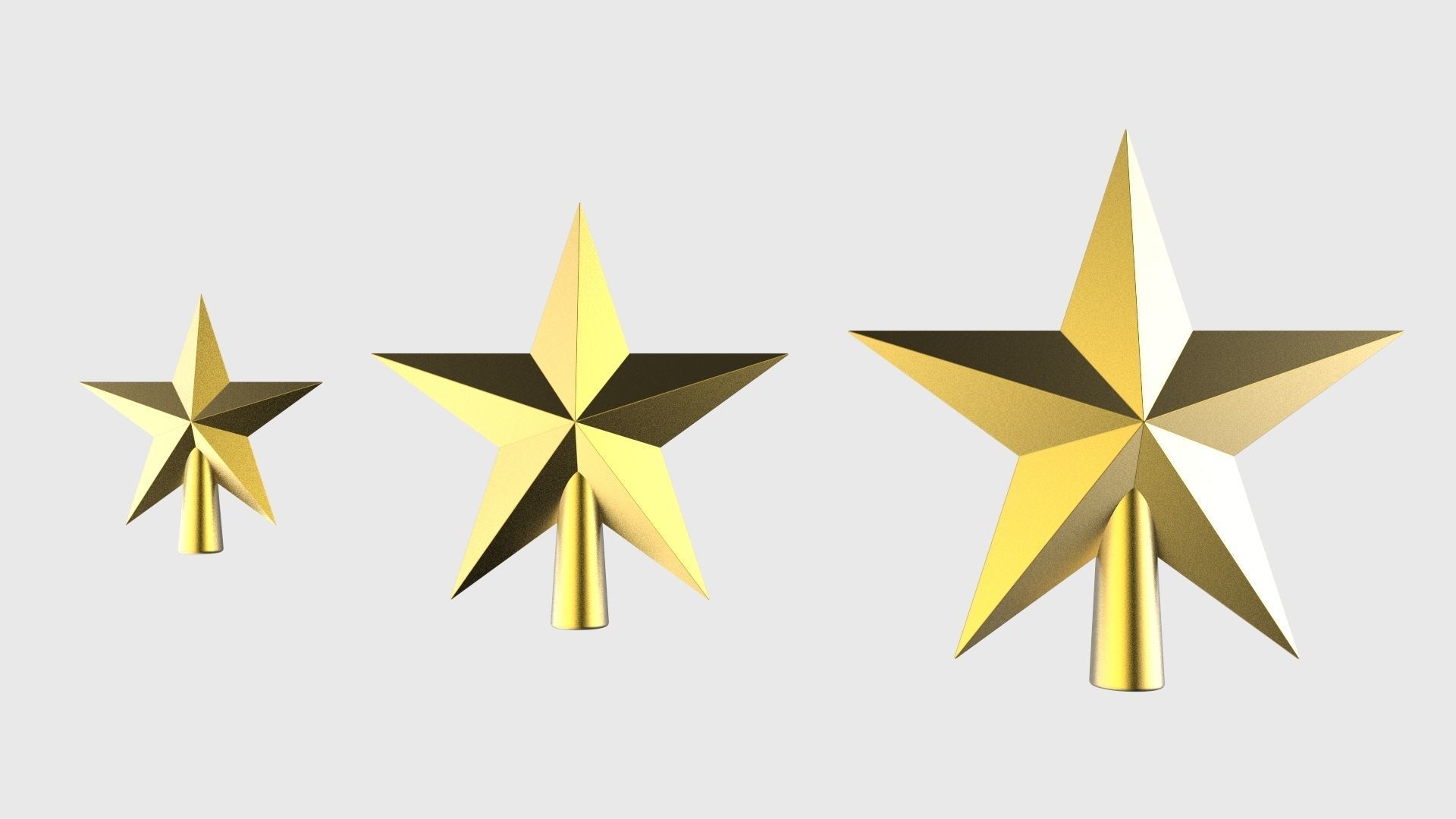 Christmas Tree Decoration Stars Collection 3D model_4