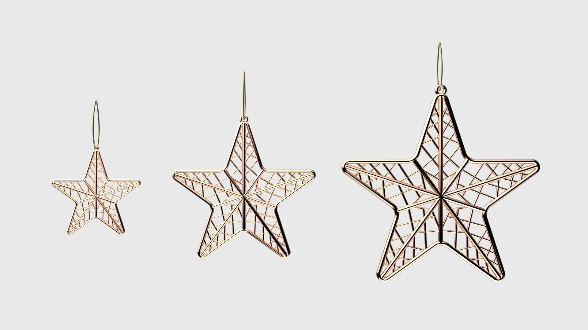 Christmas Tree Decoration Stars Collection 3D model_22