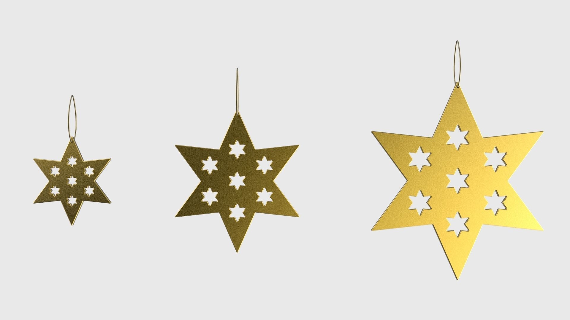 Christmas Tree Decoration Stars Collection 3D model_18