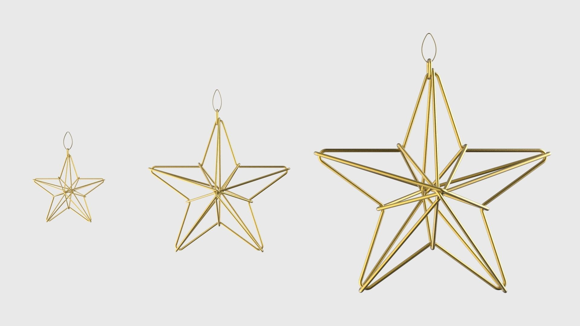 Christmas Tree Decoration Stars Collection 3D model_6