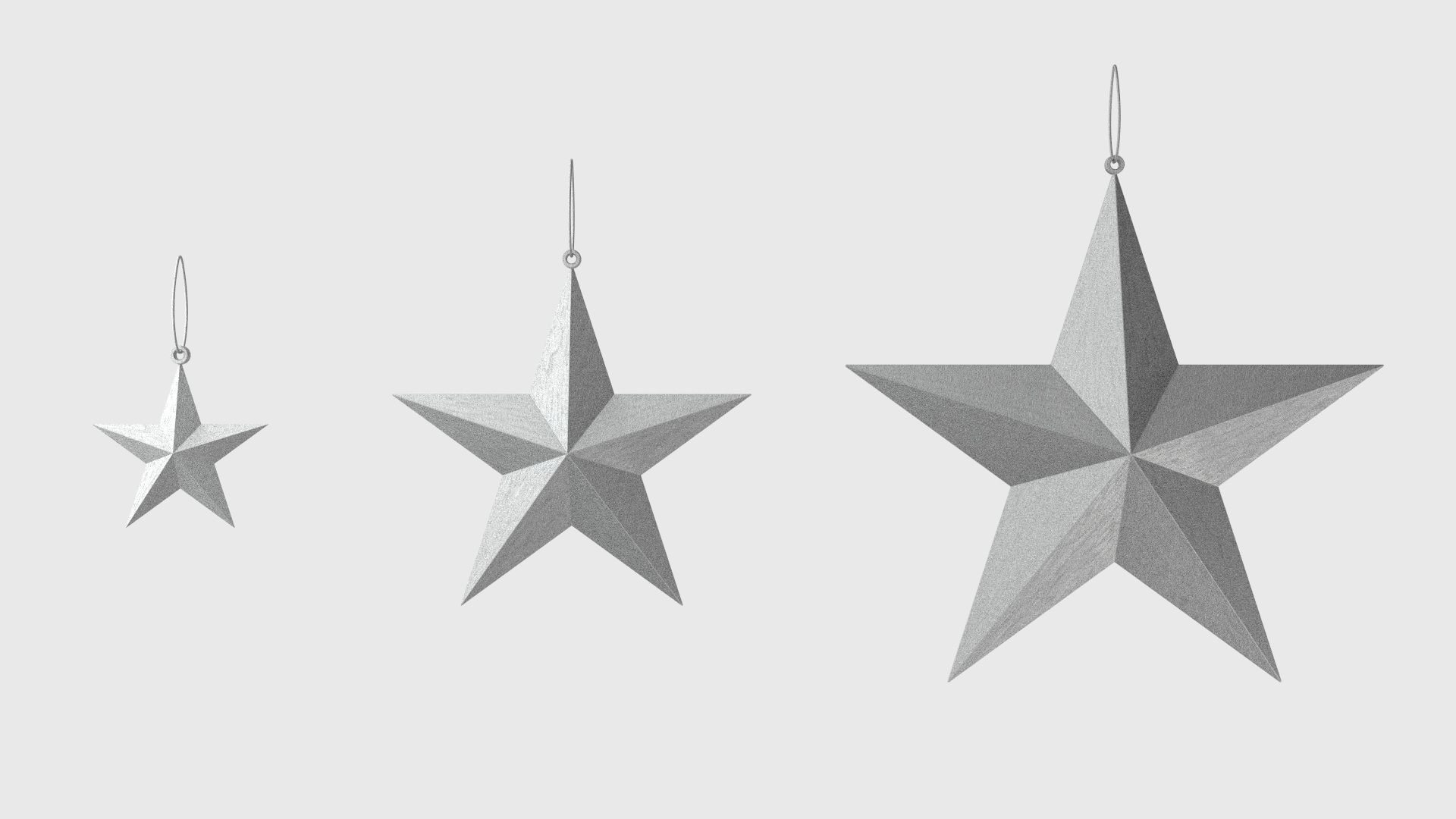 Christmas Tree Decoration Stars Collection 3D model_1