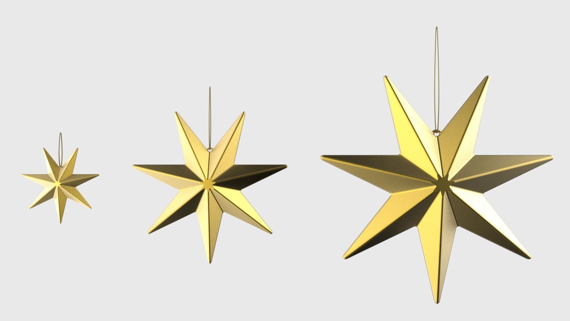 Christmas Tree Decoration Stars Collection 3D model_8