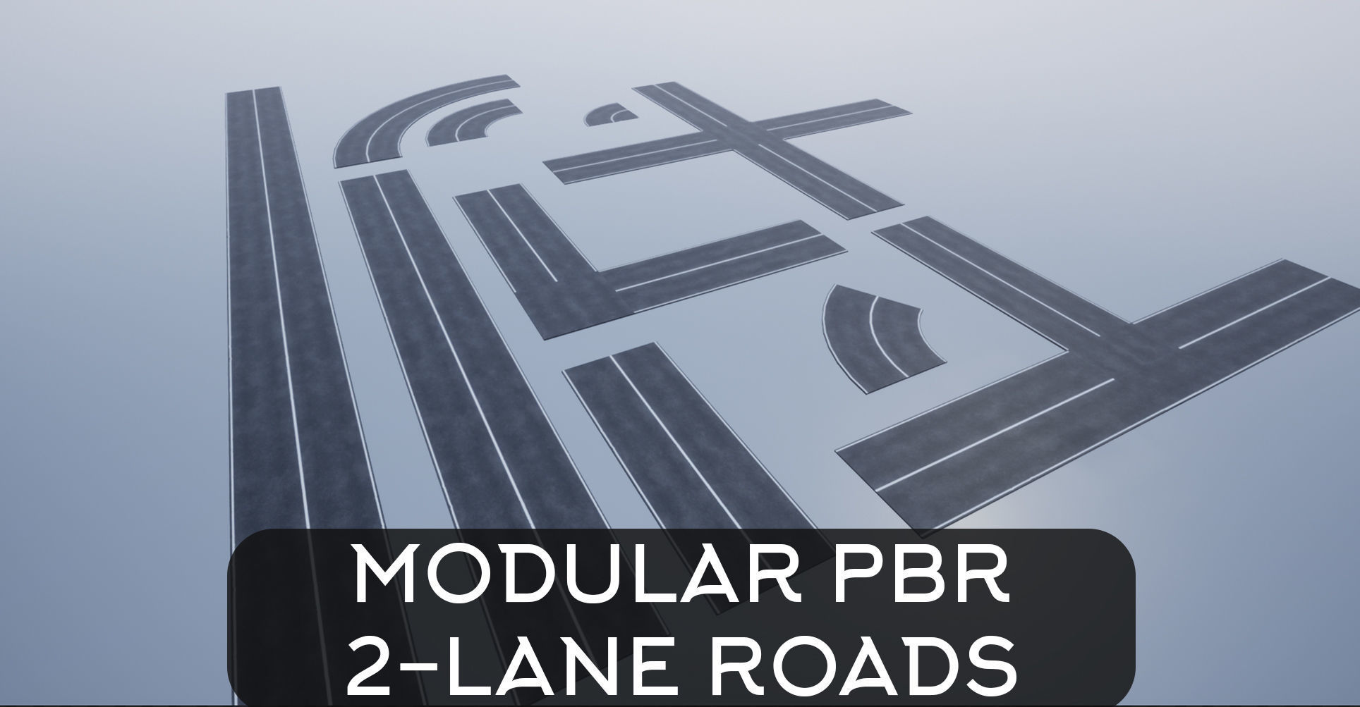 3D model Modular Road Pack PBR VR / AR / low-poly | CGTrader