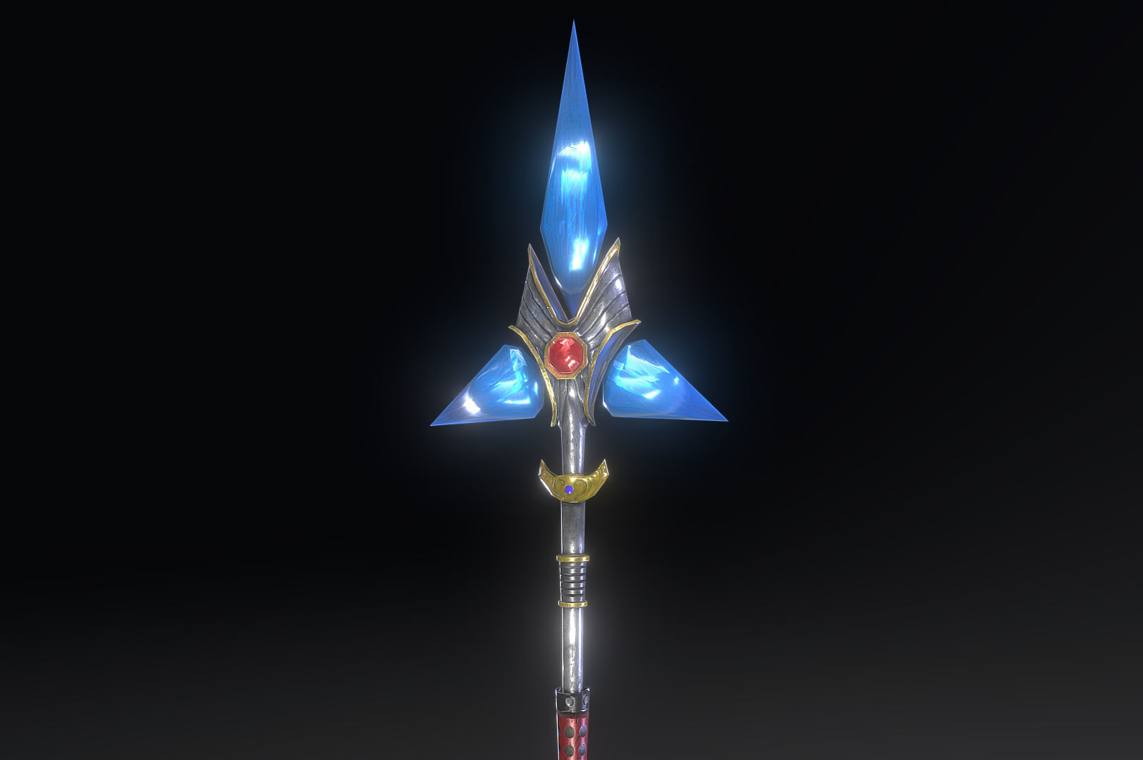 Stylized staffs - magic wands Low-poly 3D model_6