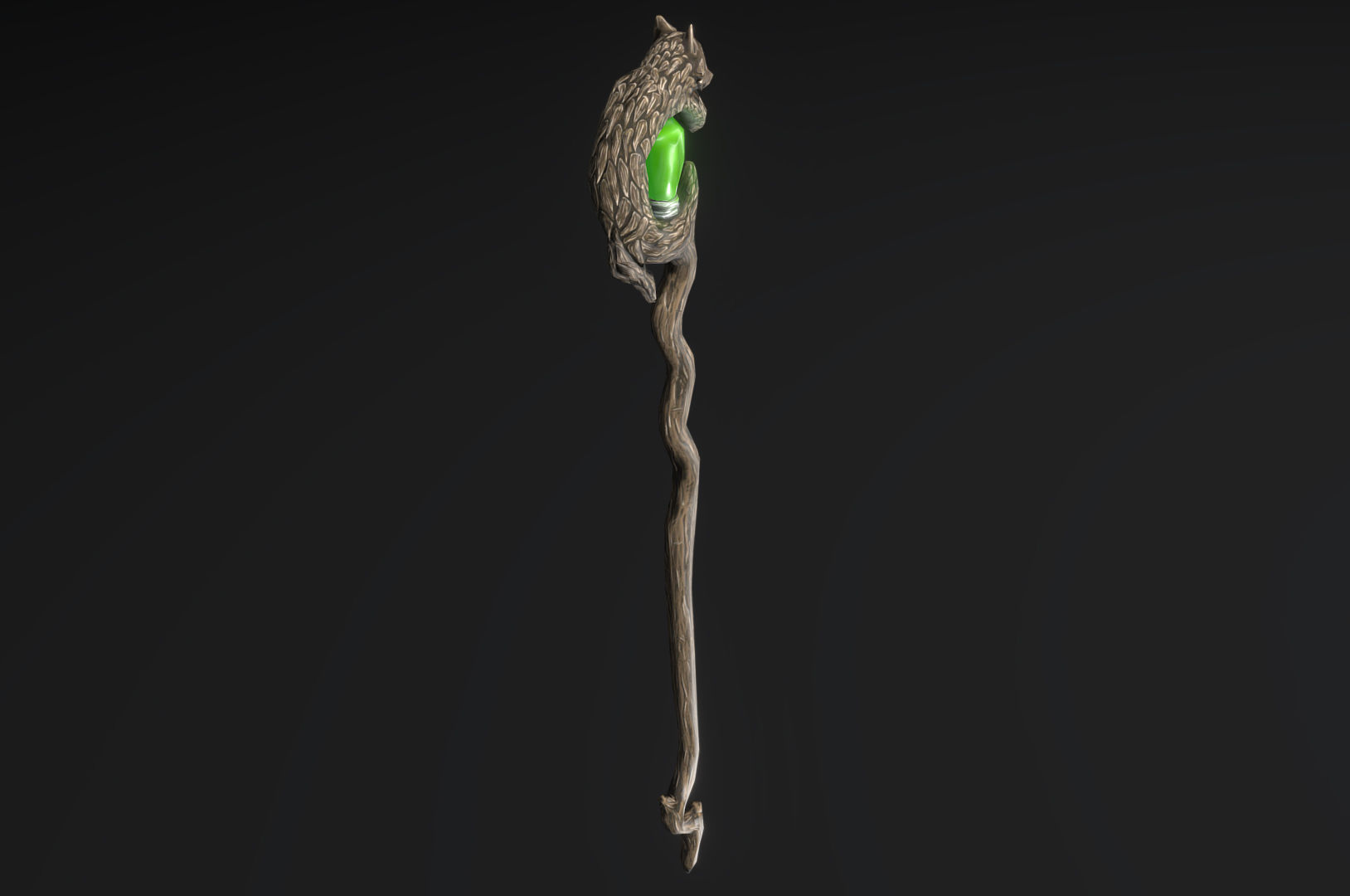 Stylized staffs - magic wands Low-poly 3D model_2