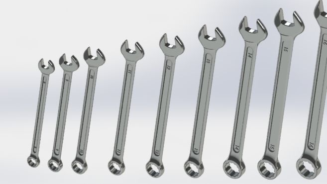 wrench big collection from 8mm to 32mm 3D model_2