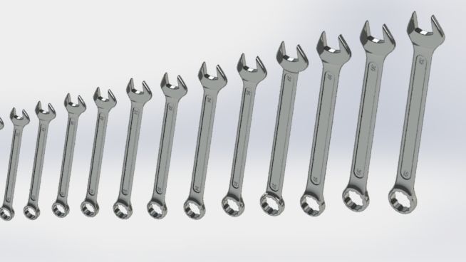 wrench big collection from 8mm to 32mm 3D model_3