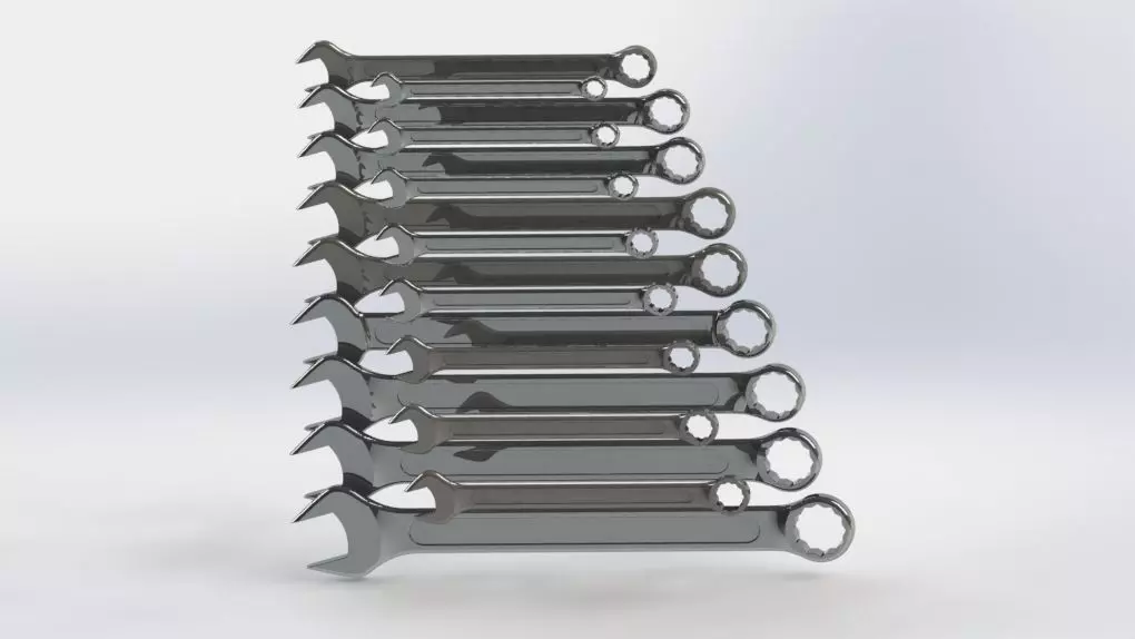wrench big collection from 8mm to 32mm 3D model_0