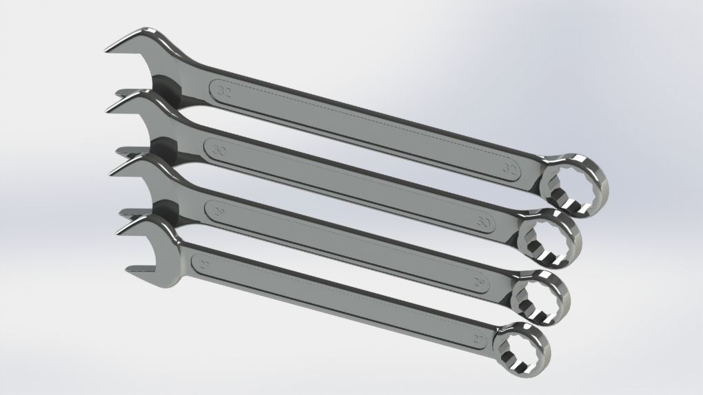 wrench big collection from 8mm to 32mm 3D model_1