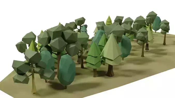 Lowpoly Tree Pack 3D Model