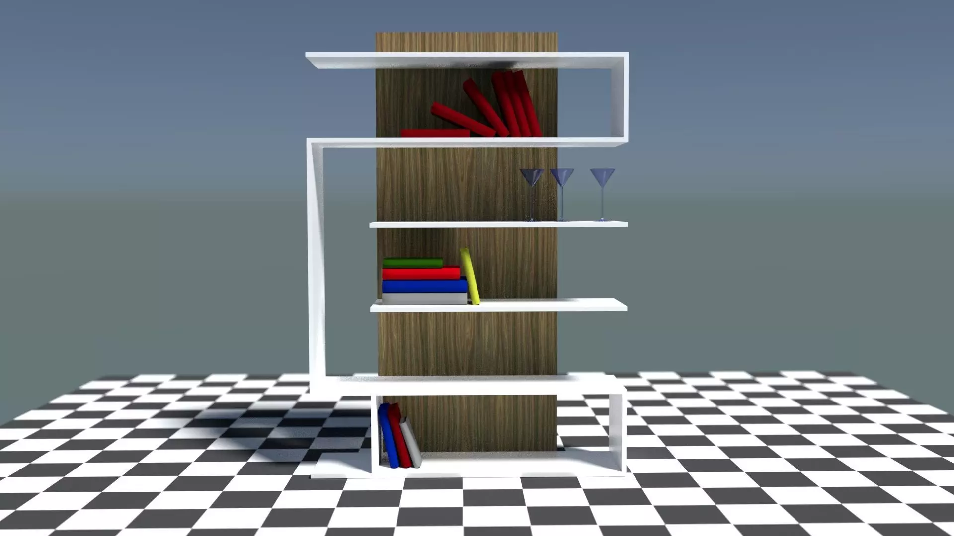 Decorative Bookshelf Free low-poly 3D model