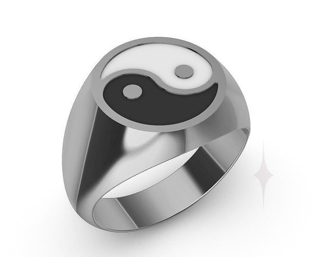 Ring Yin Yang Ring 3D print model 3D print model