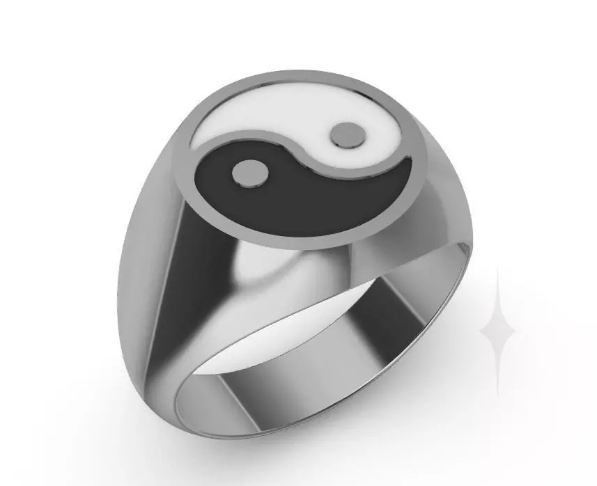 Ring Yin Yang Ring 3D print model 3D print model