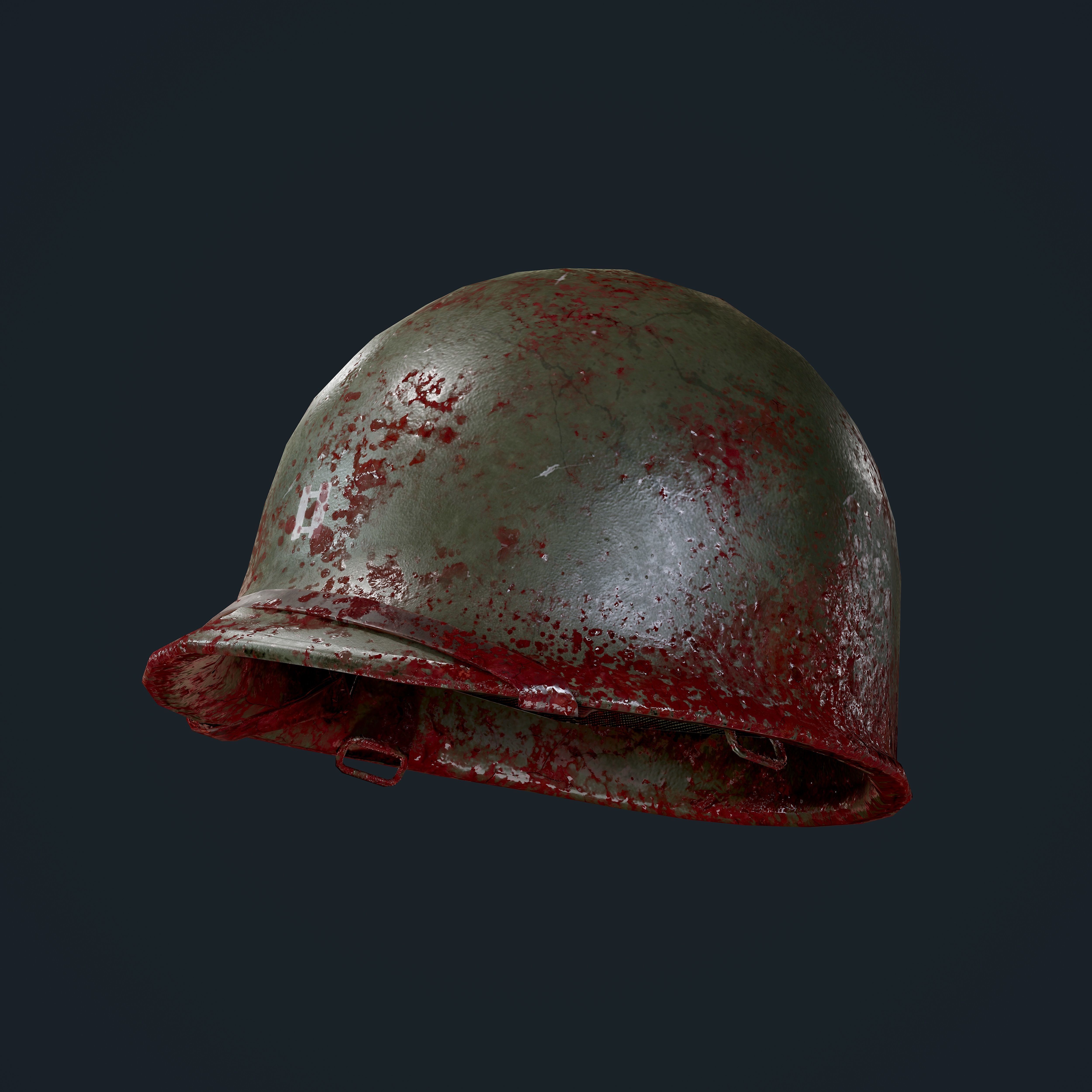WW2 American Soldier Military Helmet Game Ready Low-poly 3D model_3