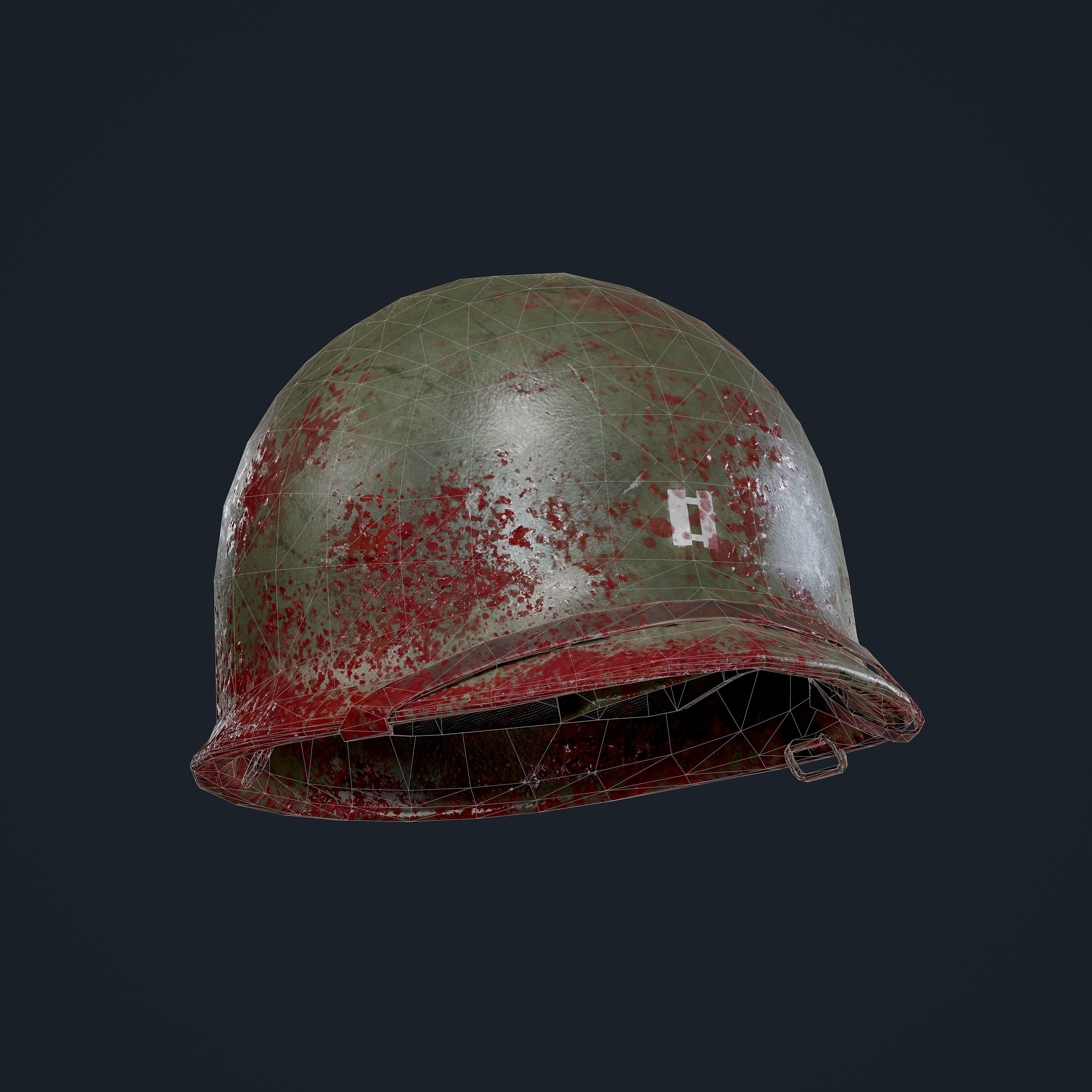 WW2 American Soldier Military Helmet Game Ready Low-poly 3D model_1