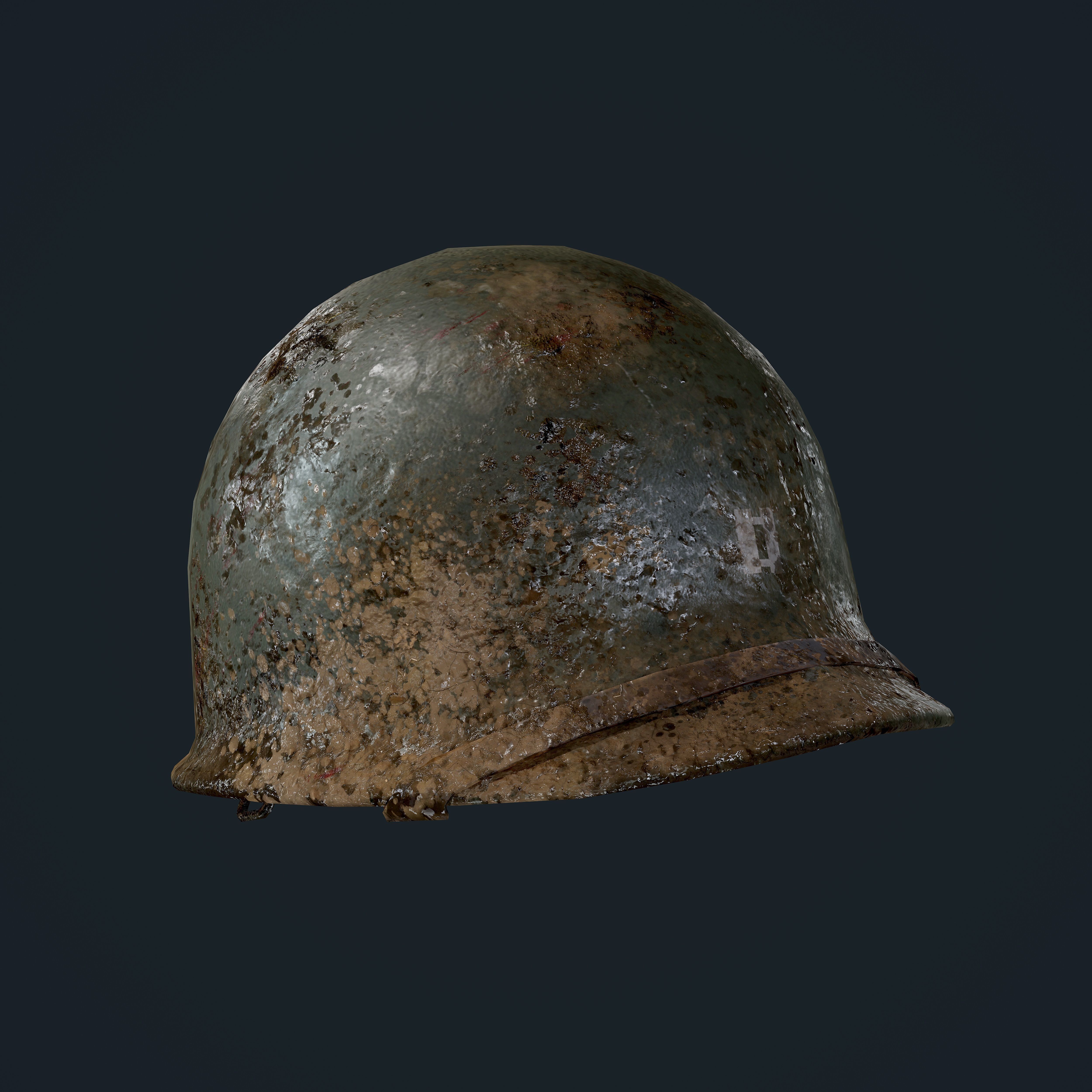 WW2 American Soldier Military Helmet Game Ready Low-poly 3D model_2