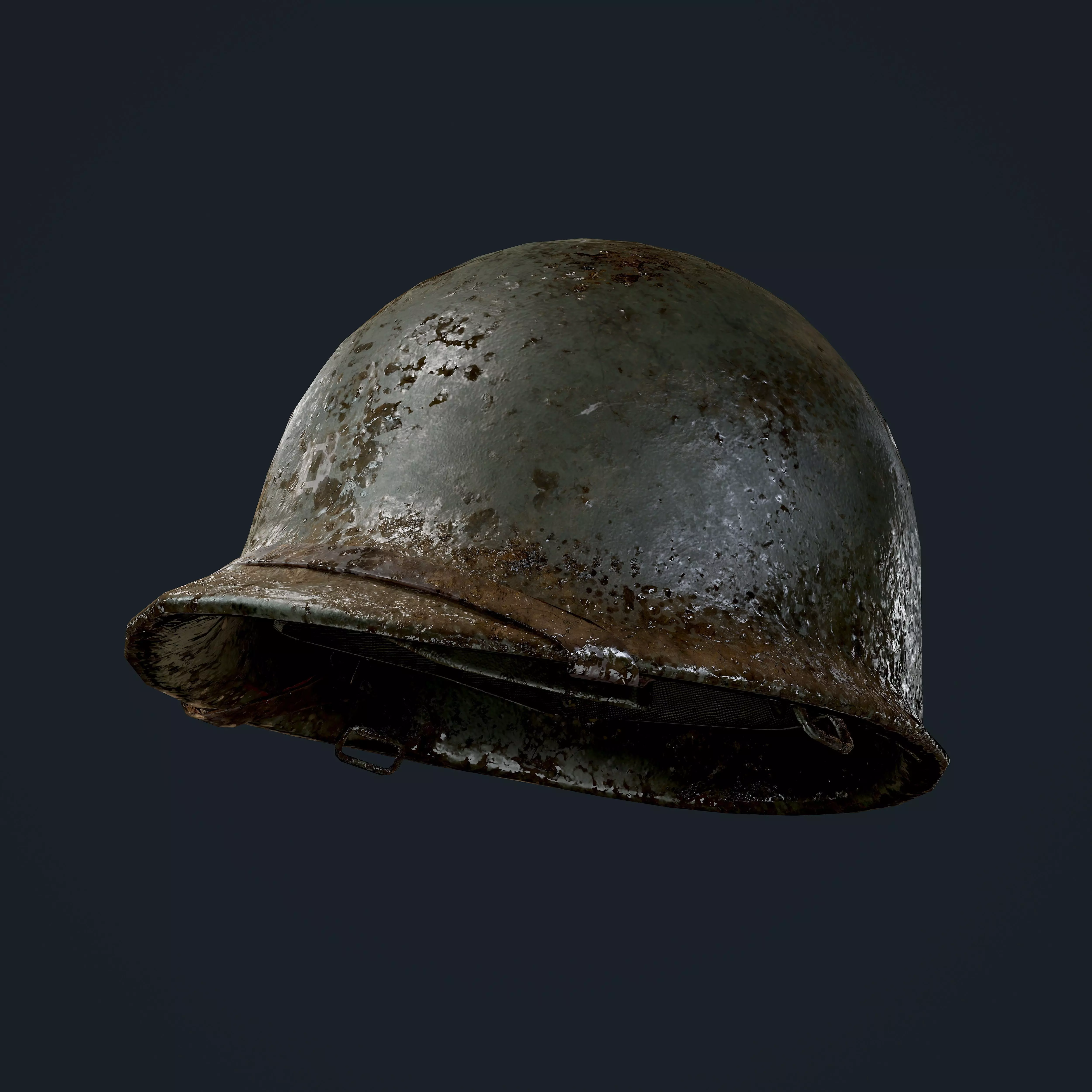 WW2 American Soldier Military Helmet Game Ready Low-poly 3D model_0