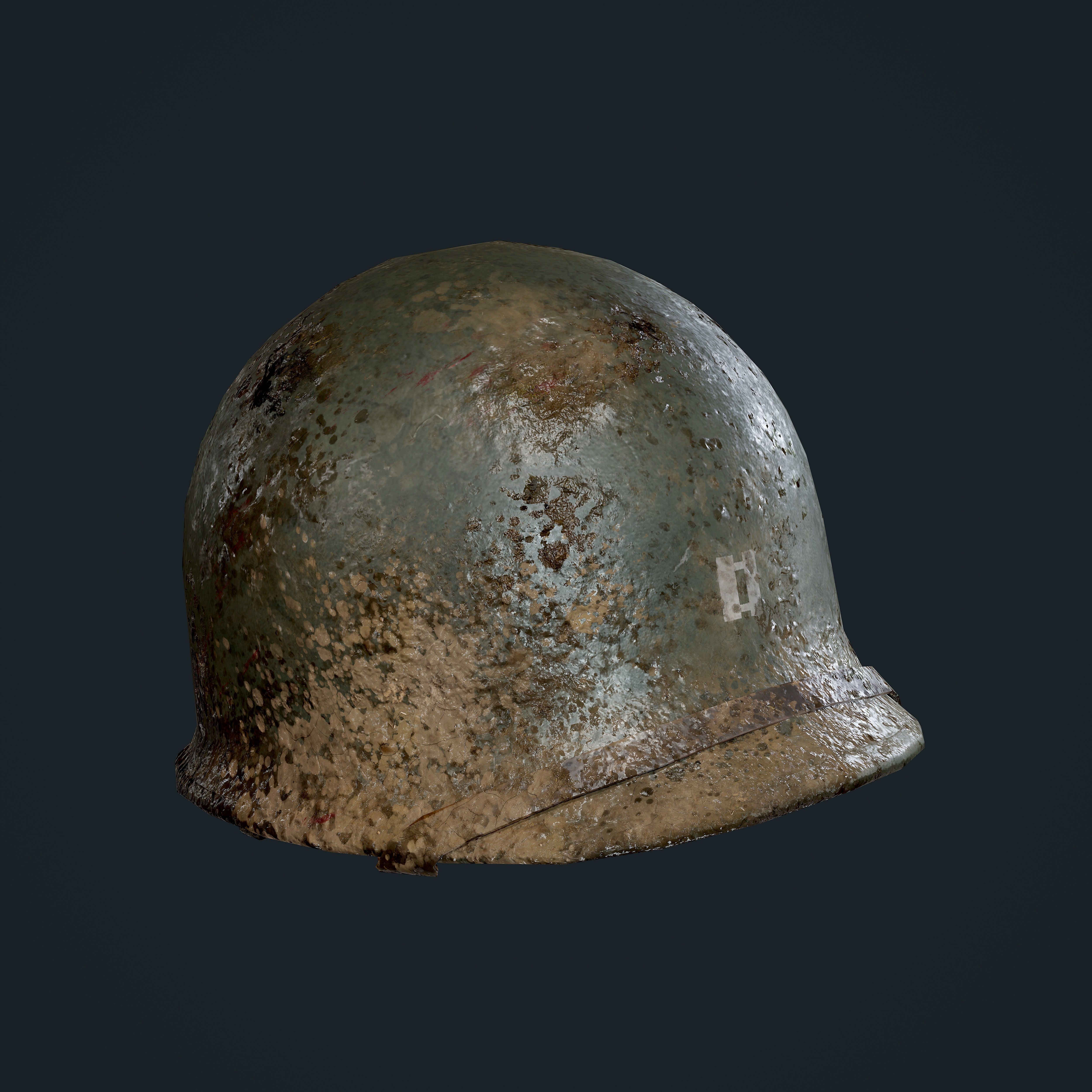 WW2 American Soldier Military Helmet Game Ready Low-poly 3D model_4