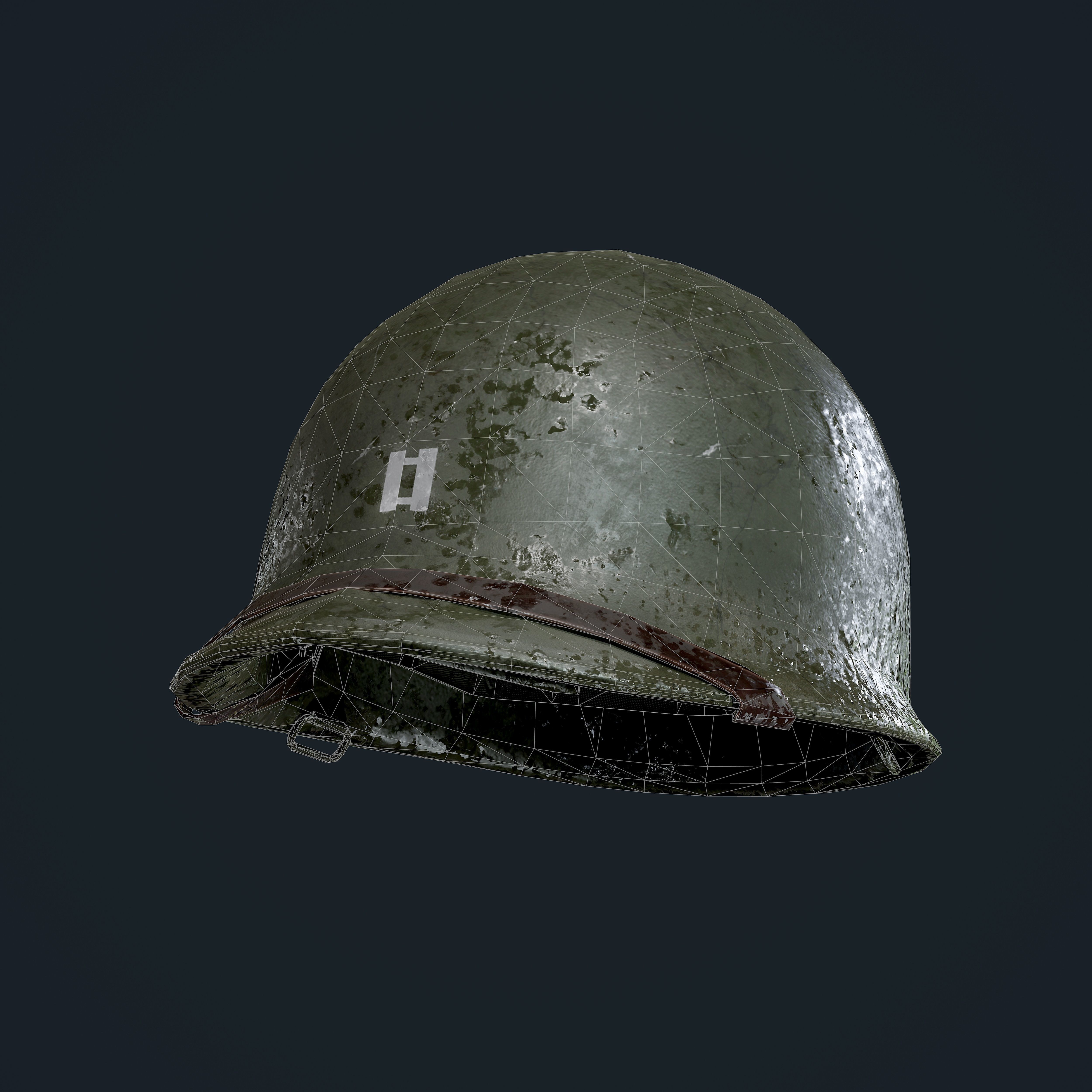 WW2 American Soldier Military Helmet Game Ready Low-poly 3D model_1
