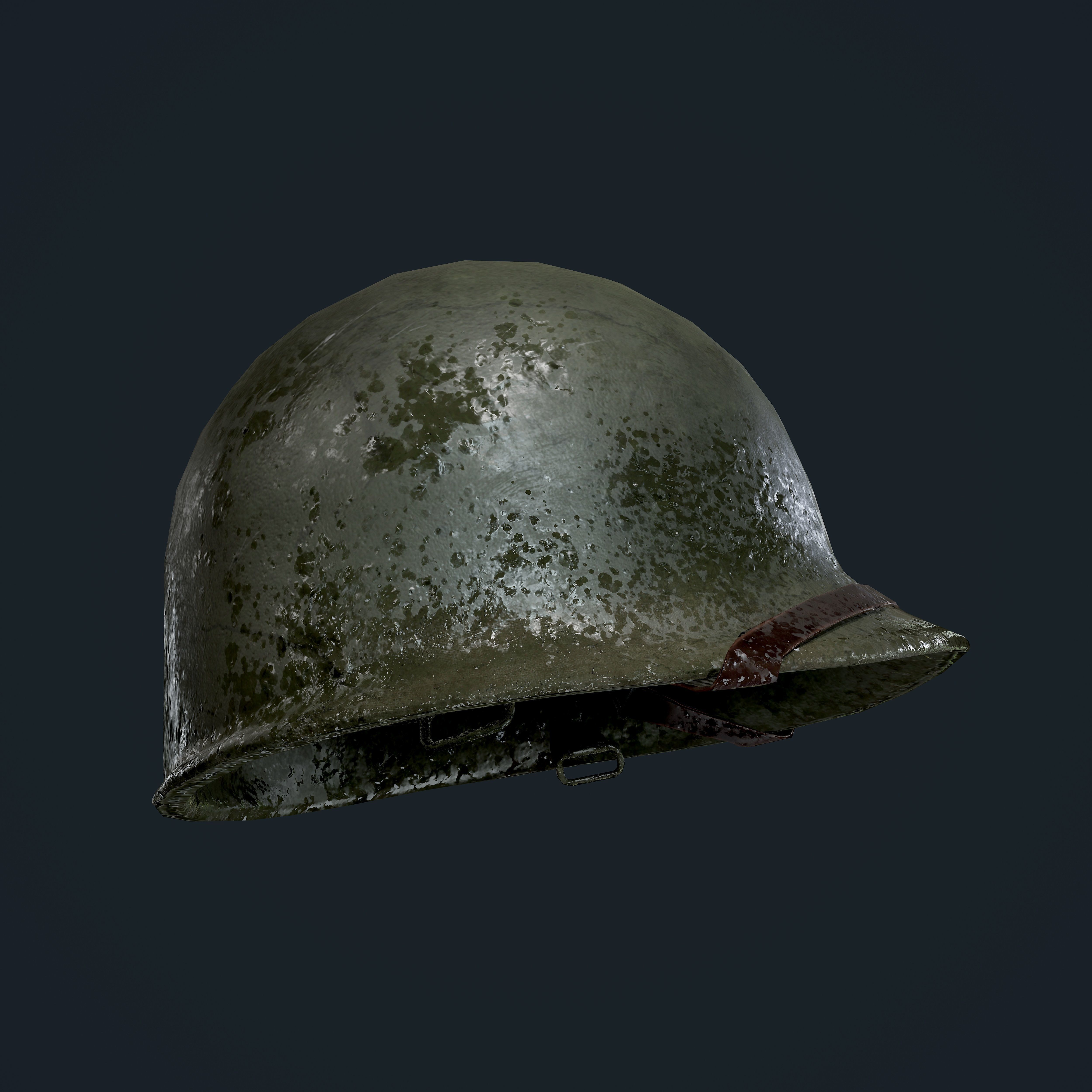 WW2 American Soldier Military Helmet Game Ready Low-poly 3D model_2