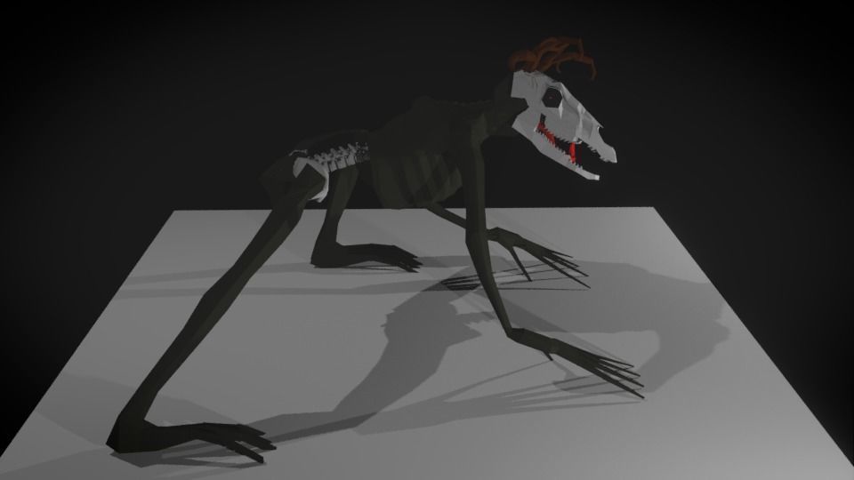 Wendigo skeleton Low-poly 3D model_2