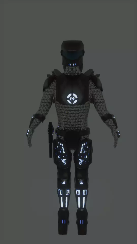 Sci-fi character Low-poly 3D model_0