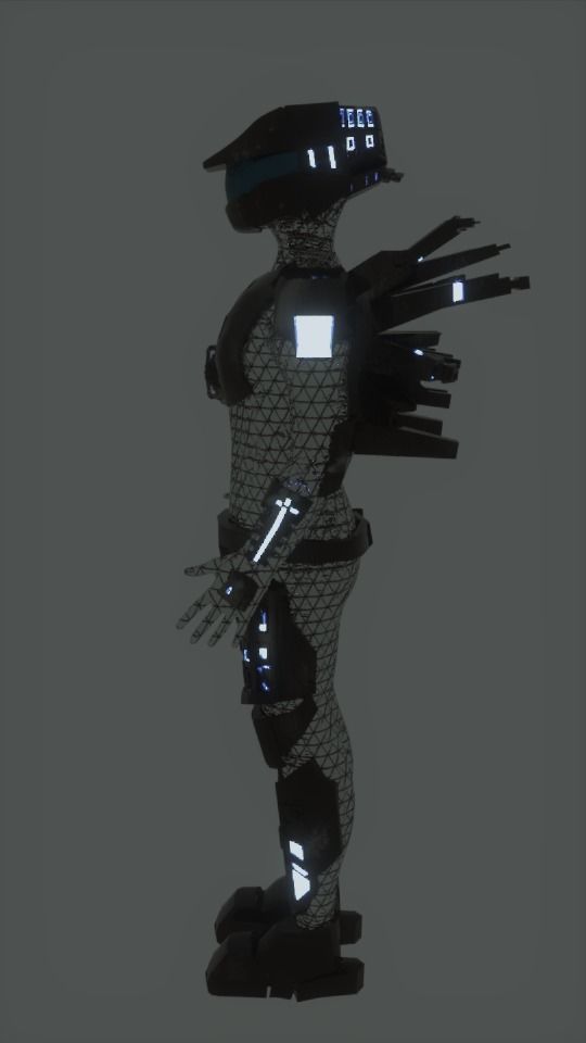 Sci-fi character Low-poly 3D model_1