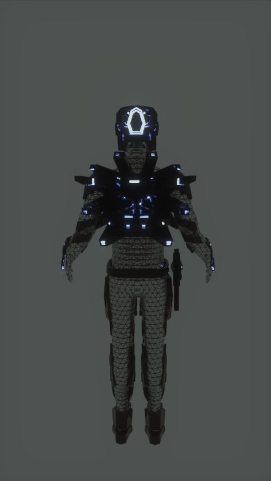 Sci-fi character Low-poly 3D model_2