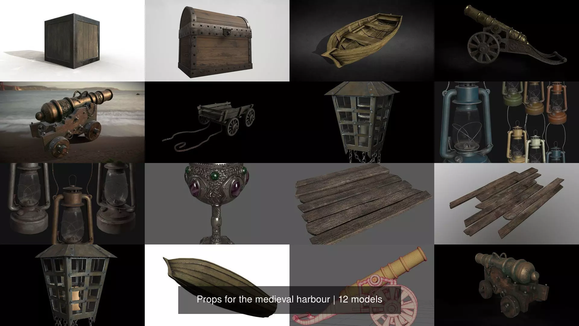 Props for the medieval harbour 3D Model Collection_3