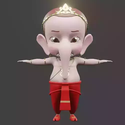 Ganesh 3D Model animated ganesha