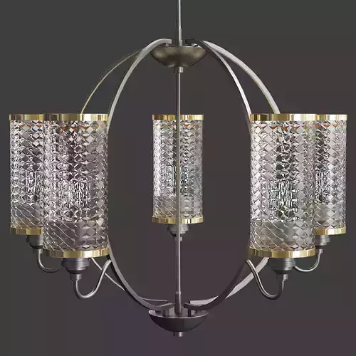 Quoizel Denton Western Bronze Five LIght Wide Chandelier
