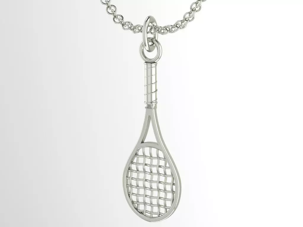 tennis rocked pendant 3D print model