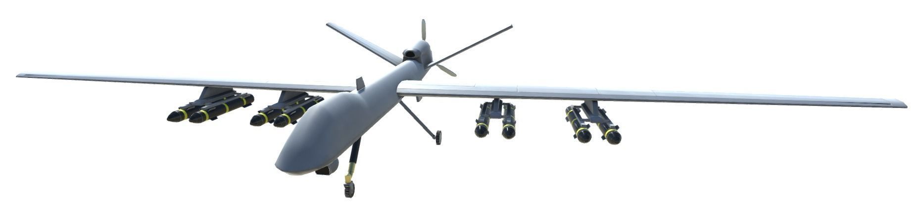 Low Poly MQ-9 Reaper UAV Drone Low-poly 3D model_2