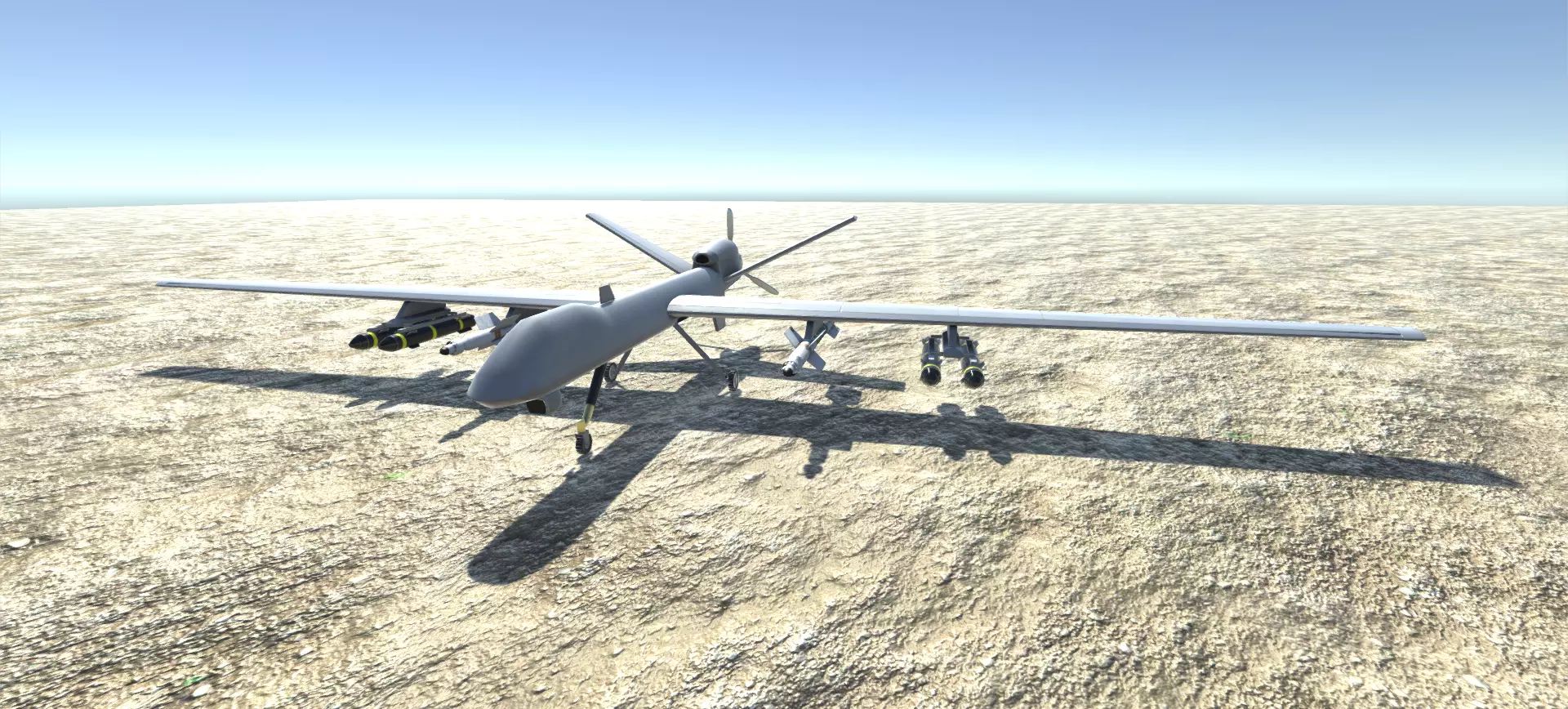 Low Poly MQ-9 Reaper UAV Drone Low-poly 3D model_0