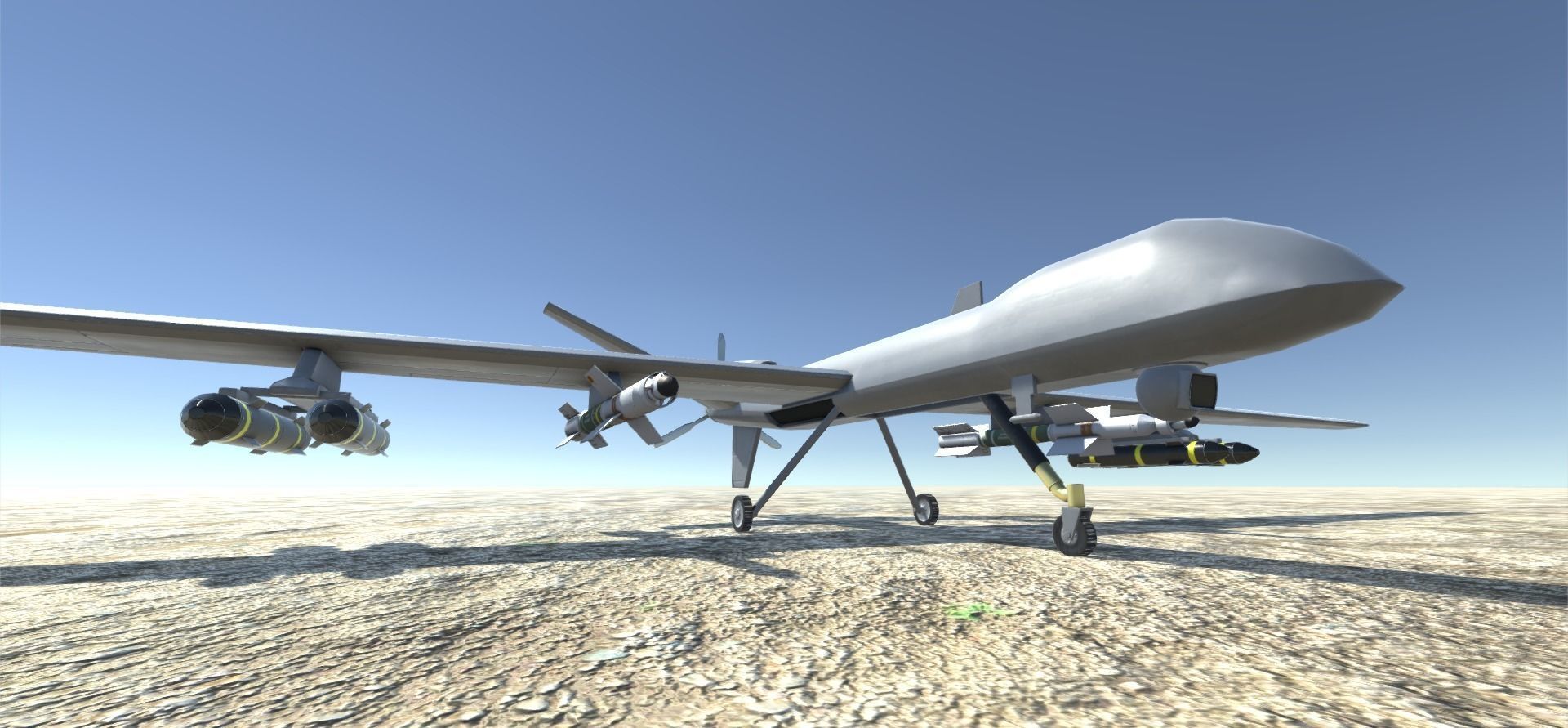 Low Poly MQ-9 Reaper UAV Drone Low-poly 3D model_8