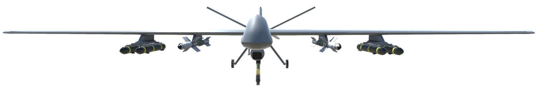 Low Poly MQ-9 Reaper UAV Drone Low-poly 3D model_11