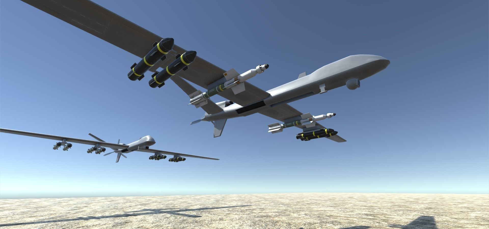 Low Poly MQ-9 Reaper UAV Drone Low-poly 3D model_6