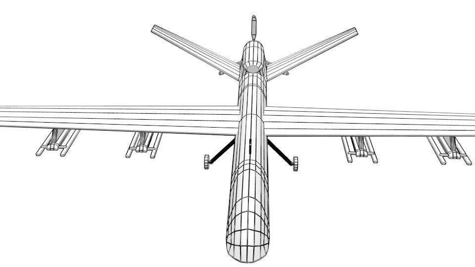 Low Poly MQ-9 Reaper UAV Drone Low-poly 3D model_19