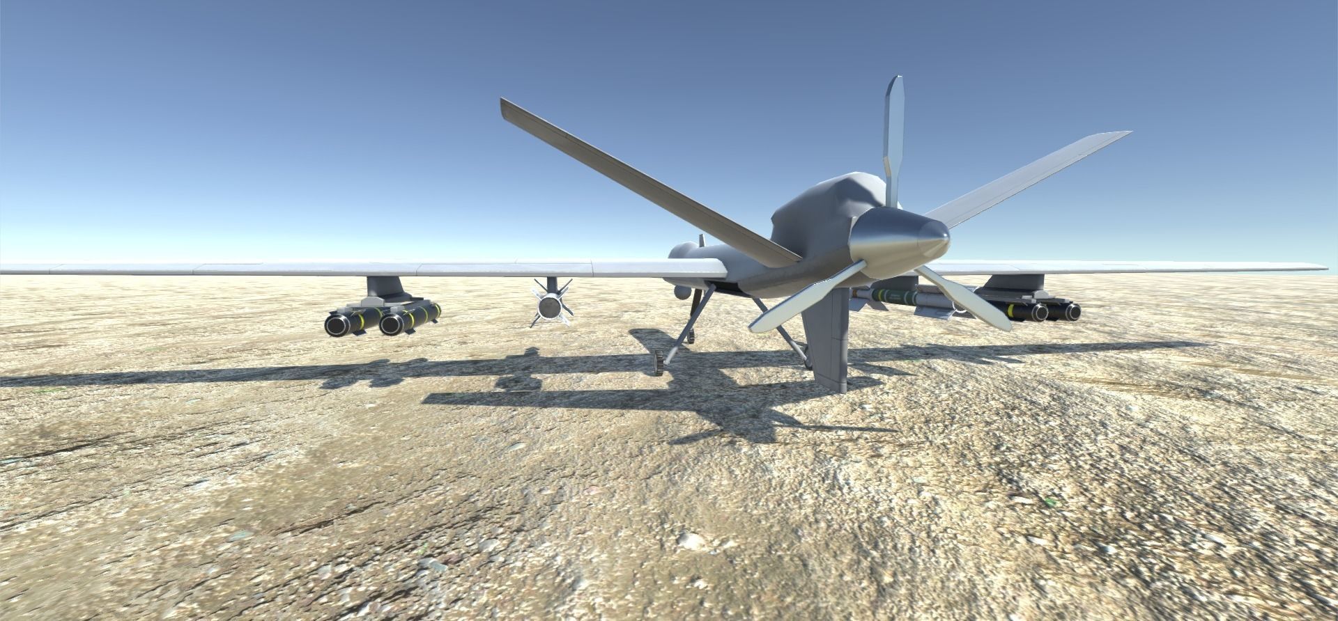 Low Poly MQ-9 Reaper UAV Drone Low-poly 3D model_9