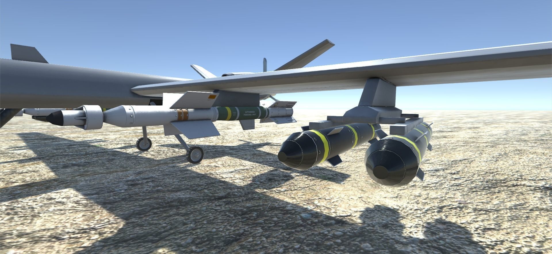 Low Poly MQ-9 Reaper UAV Drone Low-poly 3D model_7