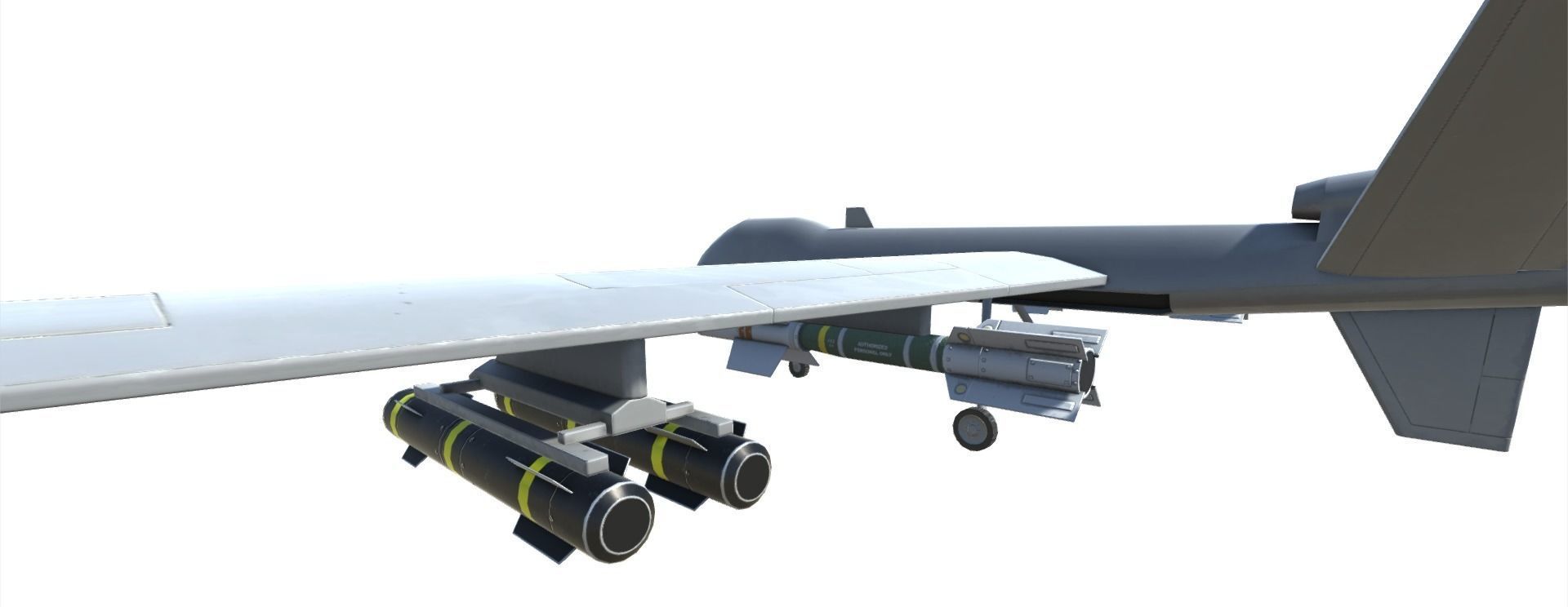 Low Poly MQ-9 Reaper UAV Drone Low-poly 3D model_13