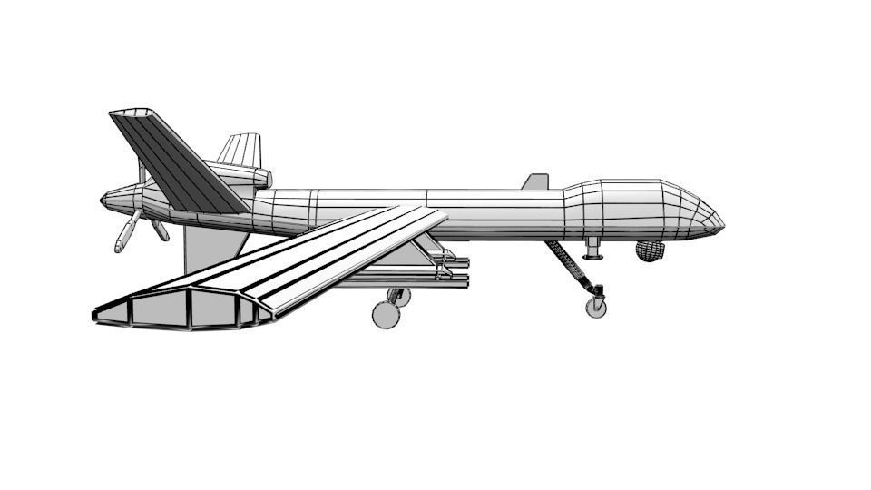 Low Poly MQ-9 Reaper UAV Drone Low-poly 3D model_18