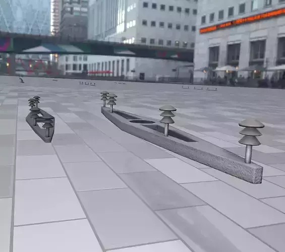 Concrete Power Pole Cross Connection 5 - Object 116 Low-poly 3D model
