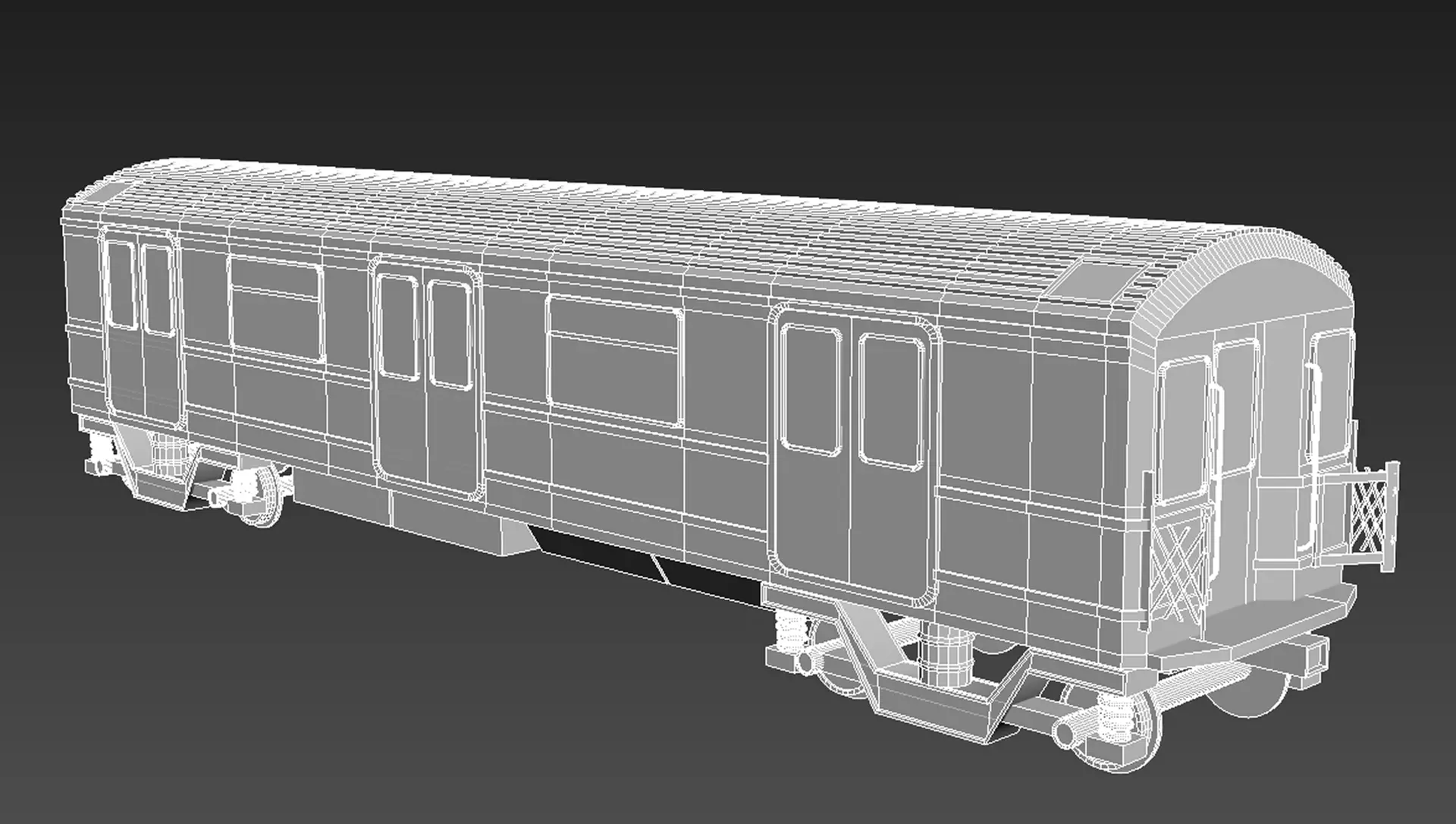 Subway passenger wagon 3D model_0