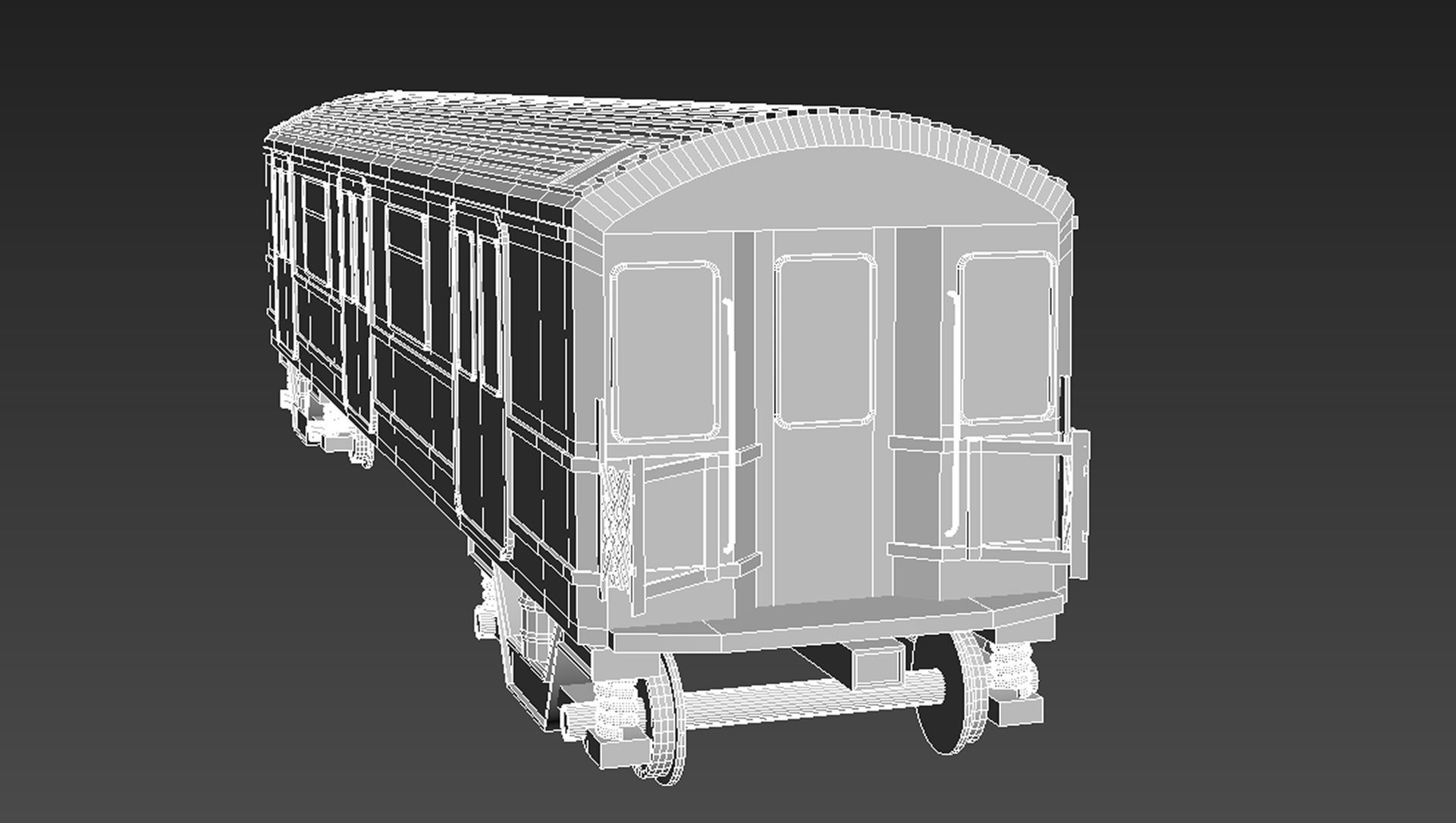 Subway passenger wagon 3D model_2